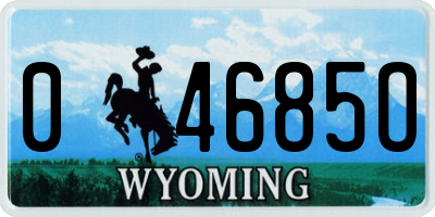 WY license plate 04685O