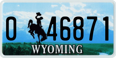 WY license plate 046871