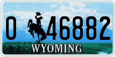 WY license plate 046882