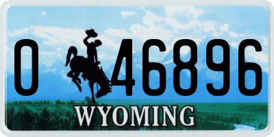 WY license plate 046896