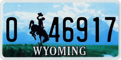 WY license plate 046917