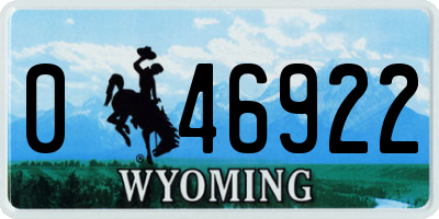 WY license plate 046922