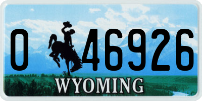 WY license plate 046926