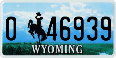 WY license plate 046939