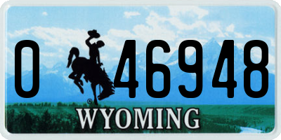 WY license plate 046948