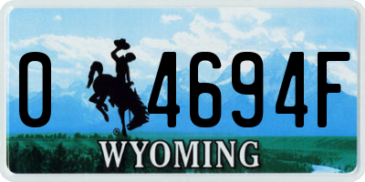 WY license plate 04694F