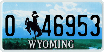 WY license plate 046953