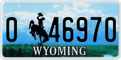 WY license plate 046970