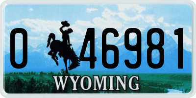 WY license plate 046981