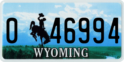 WY license plate 046994