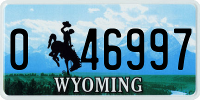 WY license plate 046997