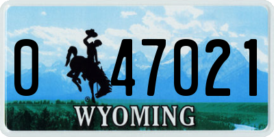 WY license plate 047021