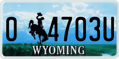 WY license plate 04703U