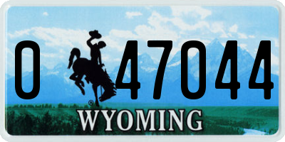 WY license plate 047044
