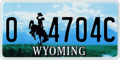 WY license plate 04704C