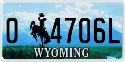 WY license plate 04706L