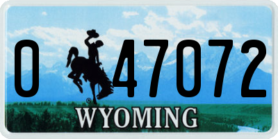 WY license plate 047072
