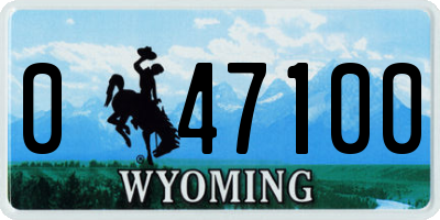 WY license plate 047100