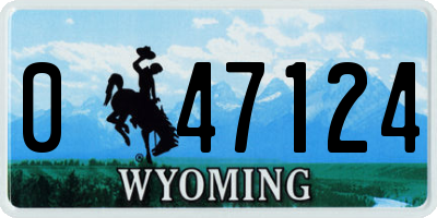 WY license plate 047124
