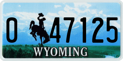 WY license plate 047125