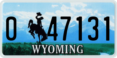 WY license plate 047131
