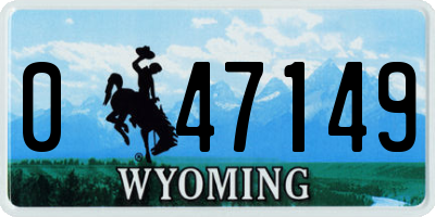 WY license plate 047149