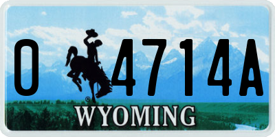 WY license plate 04714A
