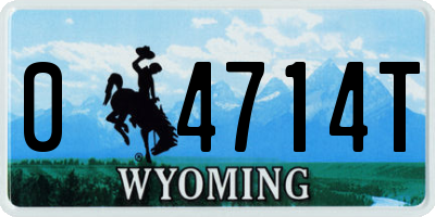 WY license plate 04714T