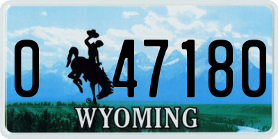 WY license plate 047180