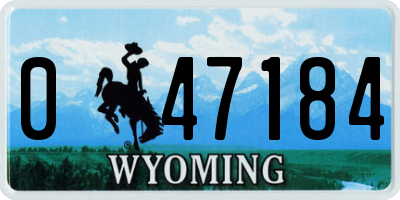 WY license plate 047184
