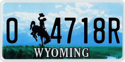 WY license plate 04718R