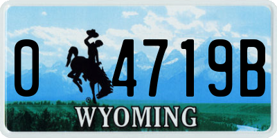 WY license plate 04719B