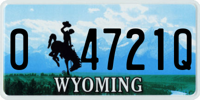 WY license plate 04721Q