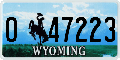 WY license plate 047223