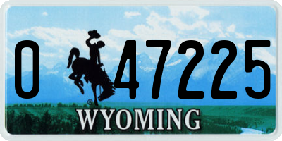 WY license plate 047225