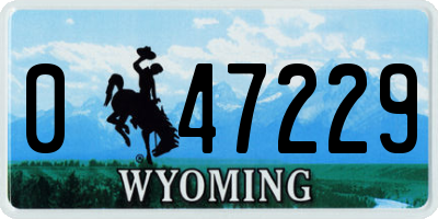 WY license plate 047229