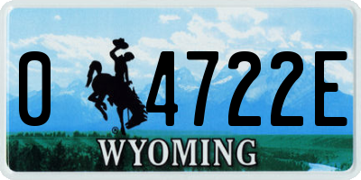 WY license plate 04722E