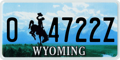 WY license plate 04722Z