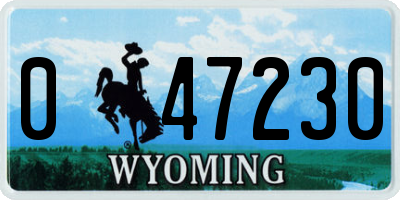 WY license plate 047230