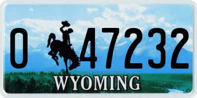 WY license plate 047232