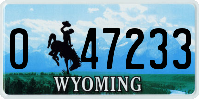 WY license plate 047233