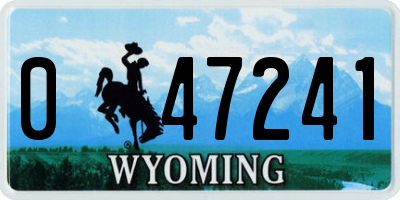 WY license plate 047241