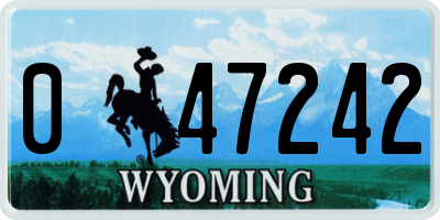 WY license plate 047242
