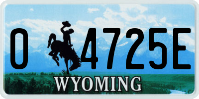 WY license plate 04725E