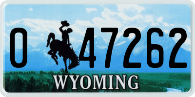 WY license plate 047262