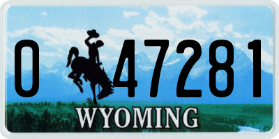 WY license plate 047281