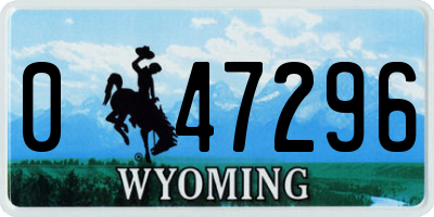 WY license plate 047296
