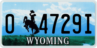 WY license plate 04729I