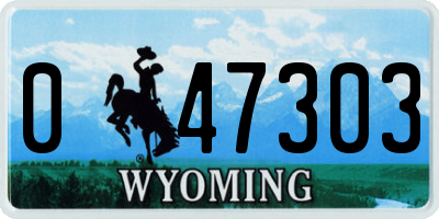 WY license plate 047303