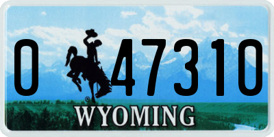 WY license plate 047310